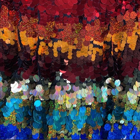 Alice + Olivia Rainbow Sequin Skirt - Picture 3 of 5